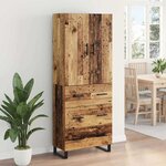 vidaXL Haut Armoire 2 Pièces Bois Ancien Bois Aggloméré et Verre