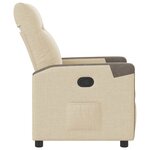 vidaXL Fauteuil inclinable Crème Tissu