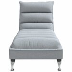 vidaXL Chaise longue de massage avec coussins gris clair tissu