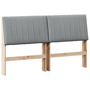 vidaXL Tête de lit capitonnée Gris clair 150 cm Pin massif