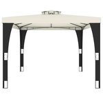 vidaXL Tonnelle à double toit crème 3 98x2 98 m acier