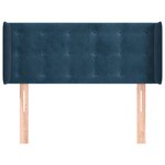 vidaXL Tête de lit avec oreilles Bleu foncé 93x16x78/88 cm Velours