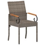 vidaXL Chaises de jardin avec coussin 4 Pièces Gris et bleu marine