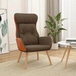 vidaXL Chaise de relaxation Marron Tissu et PVC