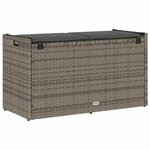 vidaXL Banc de rangement extérieur coussin gris 100 cm résine tressée