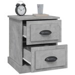 vidaXL Table de chevet gris béton 39x39x47 5 cm bois d'ingénierie