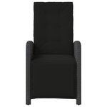 vidaXL Chaise inclinable de jardin et repose-pied noir résine tressée