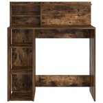 vidaXL Bureau avec rangement Chêne Fumé 90x48x101.5 cm Bois d'ingénierie