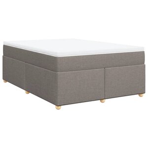 vidaXL Sommier à lattes de lit avec matelas Taupe 140x190 cm Tissu