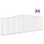 vidaXL Paniers à gabions arqués 6 Pièces 400x30x120/140 cm Fer galvanisé