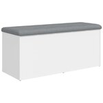 vidaXL Banc de rangement Blanc 102x42x45 cm Bois d'ingénierie
