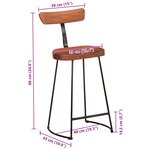 vidaXL Tabourets de bar lot de 2 49x43x88 cm bois de manguier massif
