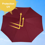 Outsunny Parasol droit en bois polyester haute densité protection solaire Ø 3 x 2 5 m rouge