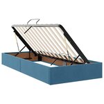 vidaXL Lit de rangement LED avec matelas Bleu foncé 180 x 200 cm