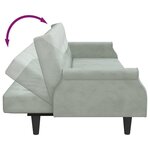 vidaXL Canapé-lit à 2 places avec oreillers et repose-pied gris clair