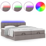 VidaXL Cadre de lit ottoman avec matelas taupe 160x200 cm tissu