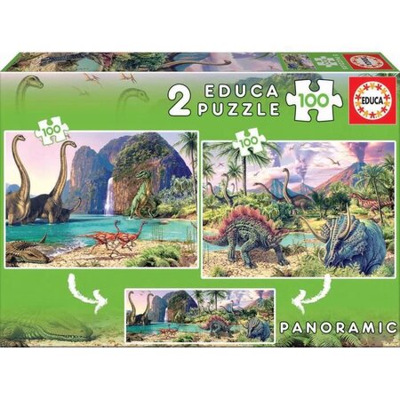 EDUCA - Puzzle - 2x100 DINO WORLD