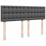 vidaXL Lit ottoman avec matelas et LED gris foncé 140x200 cm tissu