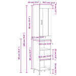 vidaXL Buffet haut Sonoma gris 34 5x34x180 cm Bois d'ingénierie