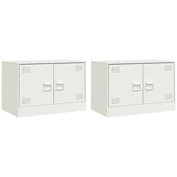 vidaXL Meubles TV 2 Pièces blanc 67x39x44 cm acier