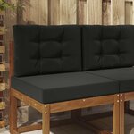 vidaXL Coussin de canapé d'extérieur 2 Pièces Noir Polyester