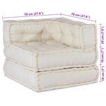 vidaXL Unité de canapé modulaire 4 Pièces Crème Tissu