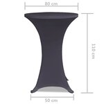 Vidaxl housse de table extensible 80 cm 2 pièces anthracite