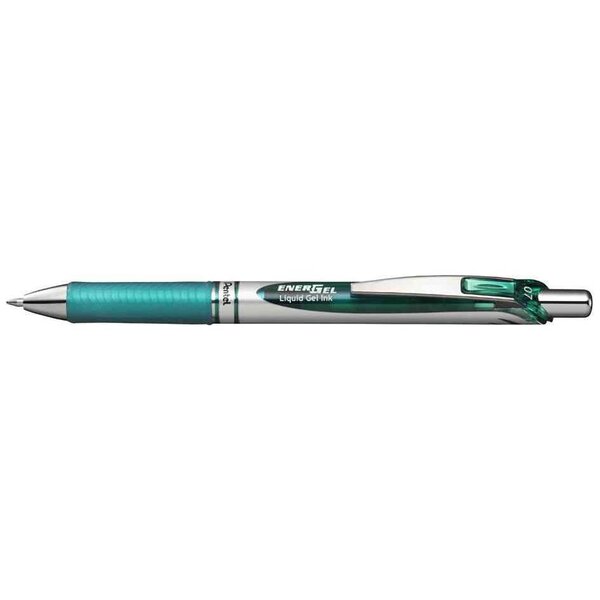 Stylo roller encre gel rétractable energel bl77 pointe 0 7 mm turquoise x 12 pentel