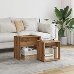 vidaXL Tables basses gigognes 2 Pièces chêne artisanal bois d'ingénierie