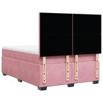 vidaXL Sommier à lattes de lit avec matelas Rose 140x200 cm Velours
