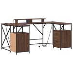 vidaXL Bureau Chêne marron 182 x 101 x 87.5 cm Bois d'ingénierie