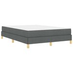 vidaXL Lit à ressorts avec matelas Gris foncé 140 x 190 cm tissu