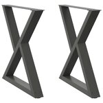 vidaXL Pieds de table à manger 2 pièces Anthracite 80 x (72-73 3) cm Acier