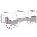 vidaXL Salon de jardin 7 Pièces avec coussins noir résine tressée