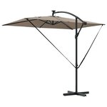 vidaXL Parasol banane à mât déporté Taupe 294 x 200 x 254 cm