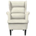 vidaXL Fauteuil blanc crème velours
