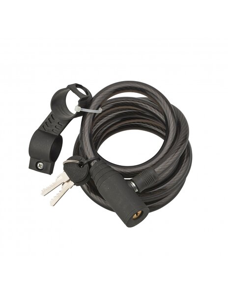 THIRARD - Antivol à clé Twisty câble acier vélo 12mmx1.8m 2 clés noir - THIRARD