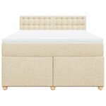 vidaXL Sommier à lattes de lit avec matelas Crème 140x190 cm Tissu