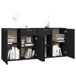 vidaXL Buffet Noir 160x36x75 cm Bois d'ingénierie