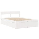vidaXL Lit avec tiroirs et matelas blanc 120x190 cm bois massif de pin