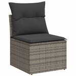 vidaXL Salon de jardin avec coussins 7 Pièces gris clair résine tressée