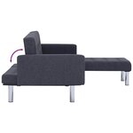 vidaXL Canapé-lit en L Gris foncé Polyester