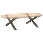 vidaXL Pieds de table basse en forme de X  2 pièces  acier naturel  70 x (30-31) cm