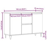vidaXL Buffet vieux bois 101 5x35x70 cm bois d’ingénierie