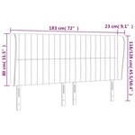 vidaXL Tête de lit avec oreilles Rose 183x23x118/128 cm Velours