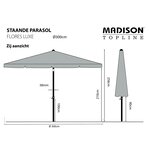 Madison Parasol Flores Luxe 300 cm Rond Gris