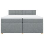 vidaXL Sommier à lattes de lit avec matelas Gris clair 200x200cm Tissu