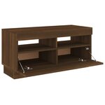 vidaXL Meuble TV avec lumières LED chêne marron 80x35x40 cm