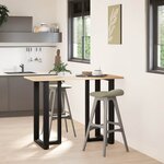 vidaXL Pieds de table de bar en forme de T  2 pièces  noir  60 x 35 x (100-101) cm  acier