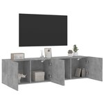 vidaXL Meubles TV muraux 2 Pièces gris béton 80x30x41 cm